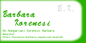 barbara korencsi business card